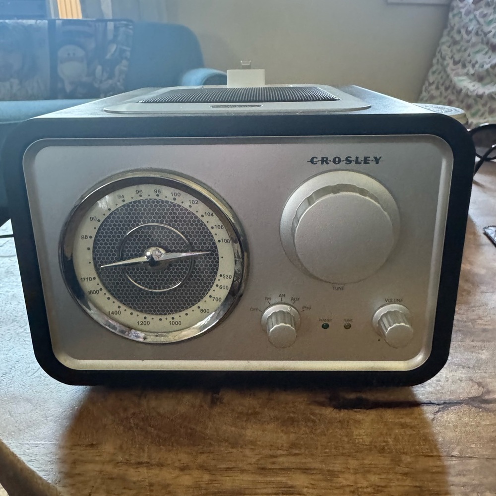 Crosley Black and Silver Vintage-Style Radio